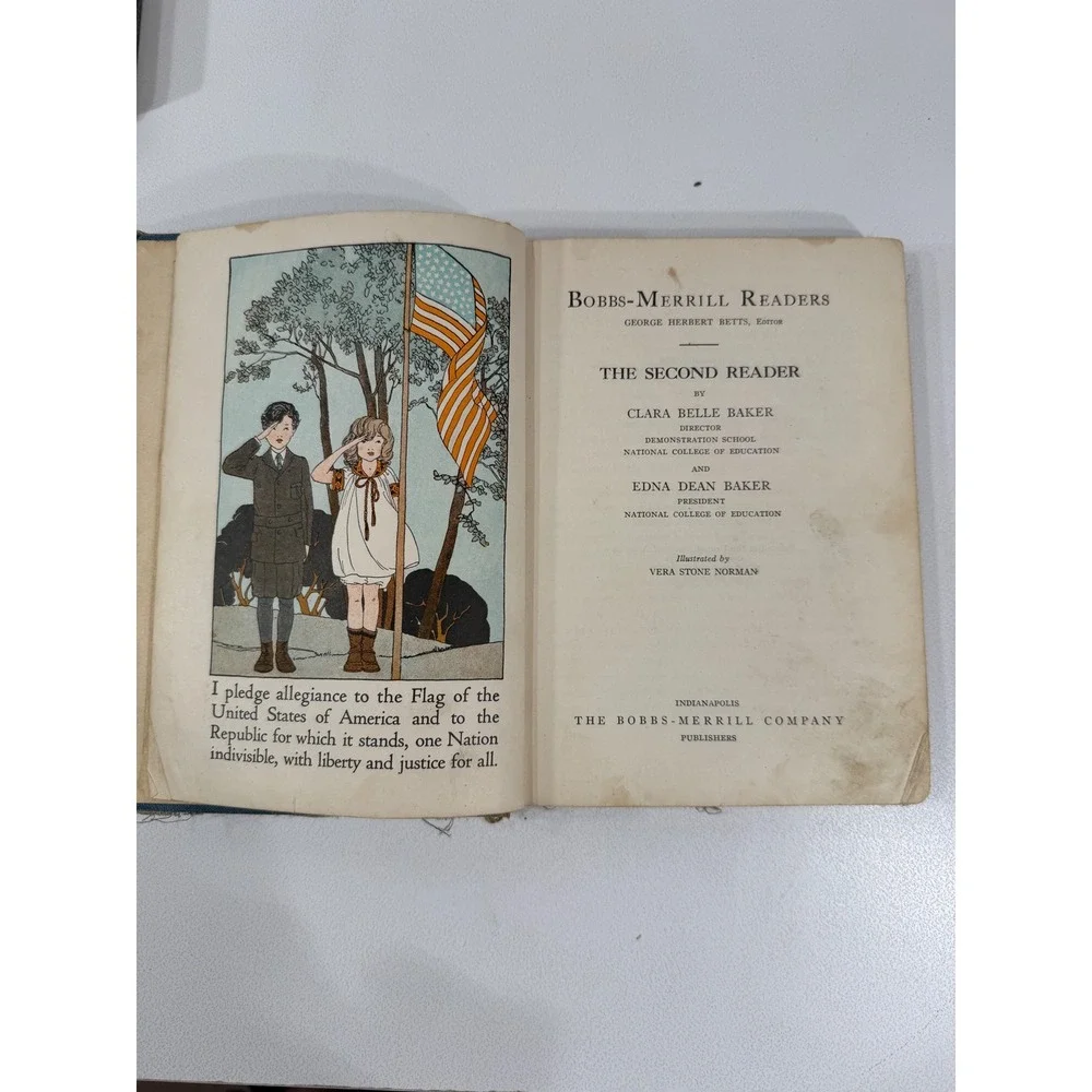 Vintage 1920s Bobbs-Merrill Readers Set Primer Second Fourth Baker School Books